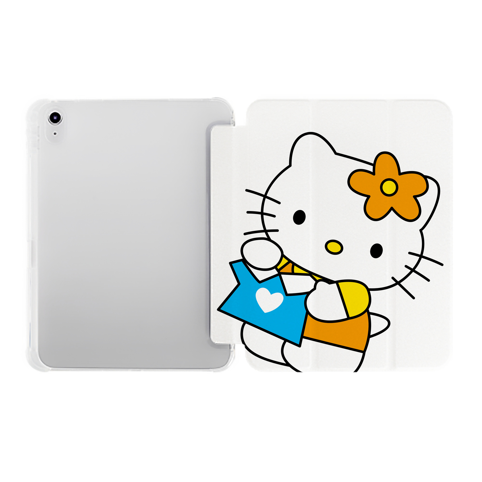 （画像用） Hello Kitty ハローキティ IPad ケース ペン収納付き 三つ折りスタンド PUレザー×シリコン 対応機種9.5/10.5/10.9インチ